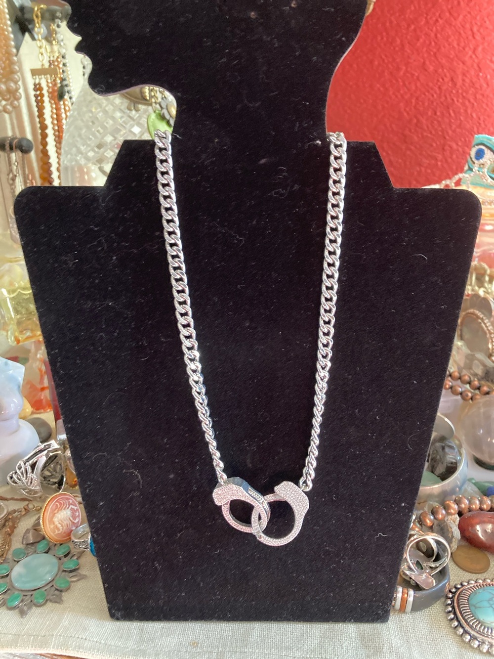 Fossil Silver Interlocking Circle Necklace